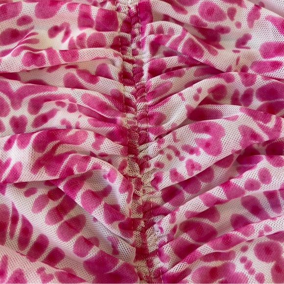 House Of Harlow Revolve Pink Floral Tie Dye Mesh Skirt And Top Barbiecore Large - Picture 3 of 13